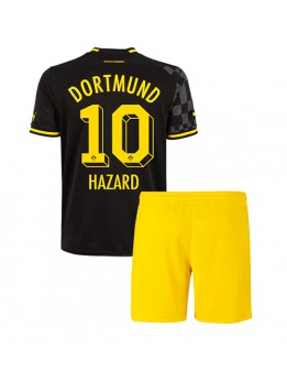 Borussia Dortmund Thorgan Hazard #10 Auswärts Trikotsatz für Kinder 2022-23 Kurzarm (+ Kurze Hosen)